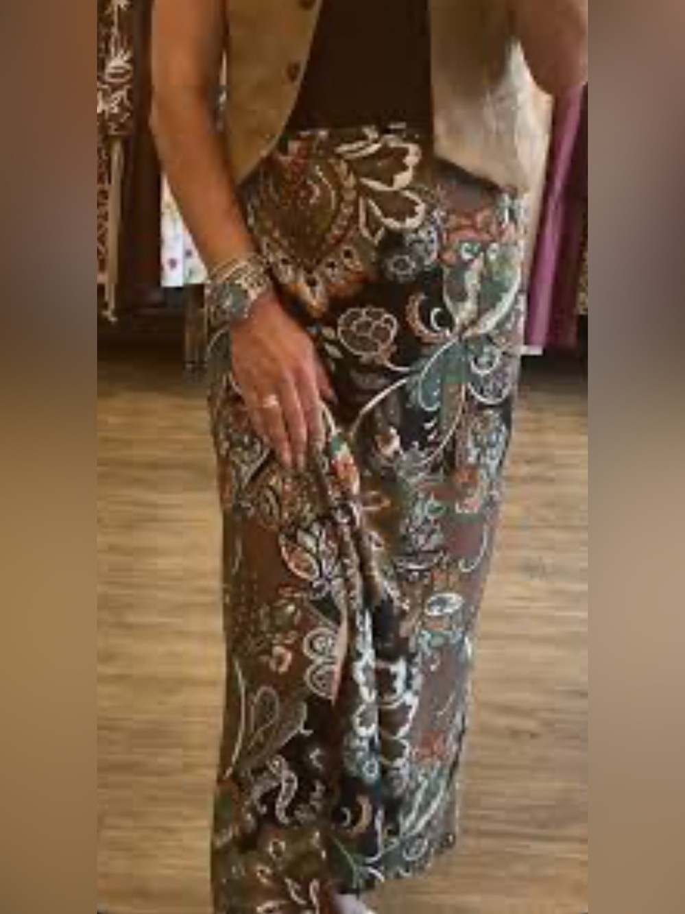 Cato brown paisley print maxi skirt size 14/16W